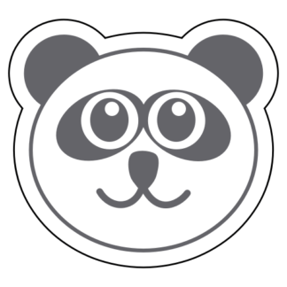 Smiling Panda Sticker (Grey)